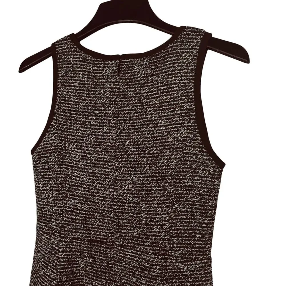 J.Crew Women's Sz 6 Black/White Boucle Wool Blend Tweed Sleeveless Mini Dress